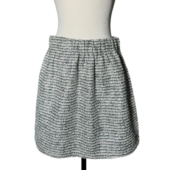 Piperlime Skirt Black Silver Tweed Women’s Sz Medium Textured Bunch Waist - Picture 4 of 10